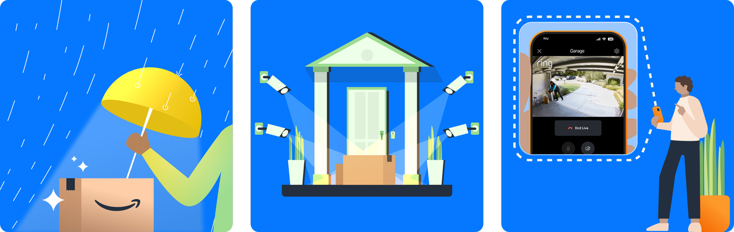 Amazon Key product illustration strip.