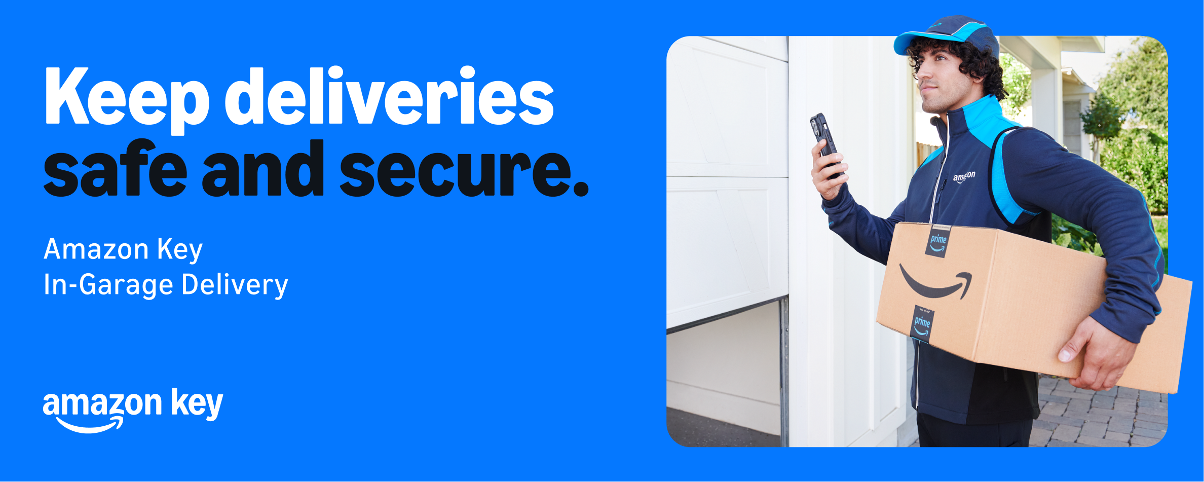 Keep deliveries safe and secure — Amazon Key In-Garage Delivery banner.